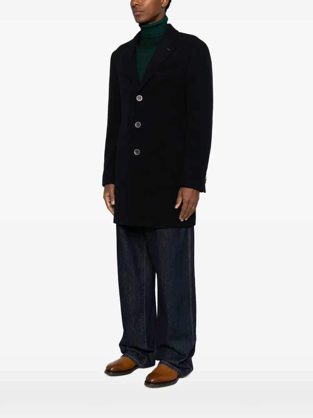 Manuel Ritz Slim-fit jas met enkele rij knopen Blauw