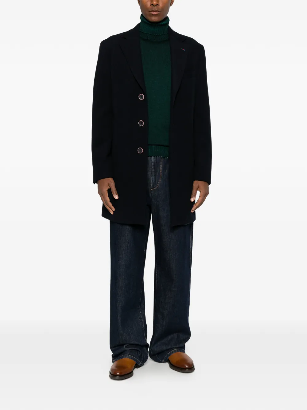 Manuel Ritz Slim-fit jas met enkele rij knopen Blauw