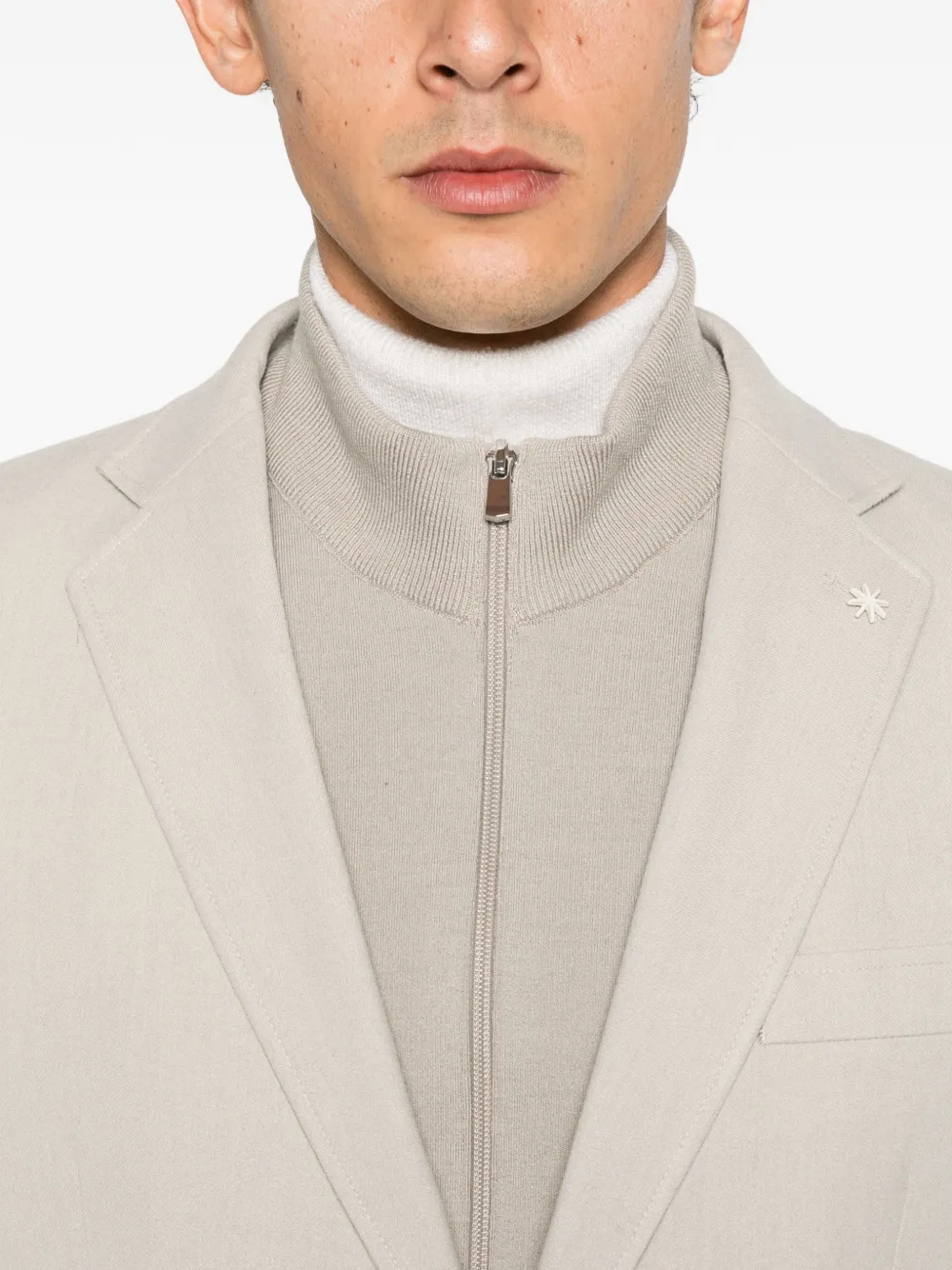 Manuel Ritz stretch flannel-bib blazer Beige