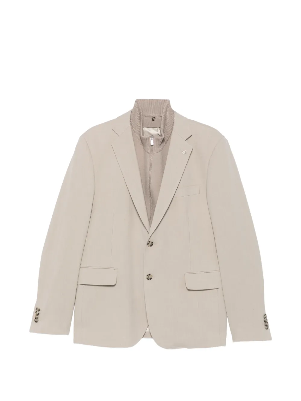 Manuel Ritz stretch flannel-bib blazer - Toni neutri