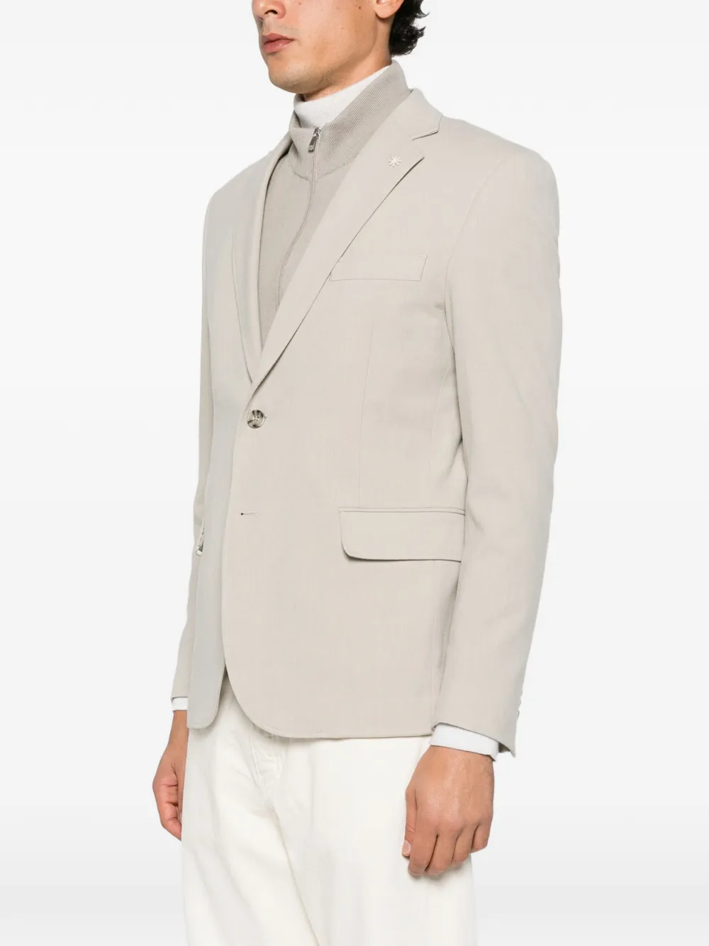 Manuel Ritz stretch flannel-bib blazer Beige