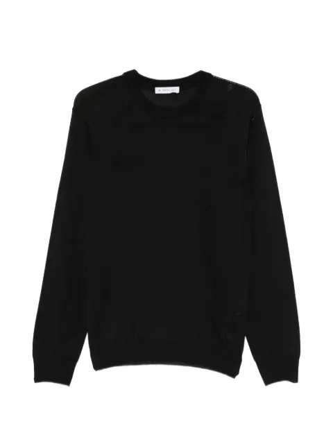 Manuel Ritz contrast-stitch crew-neck sweater
