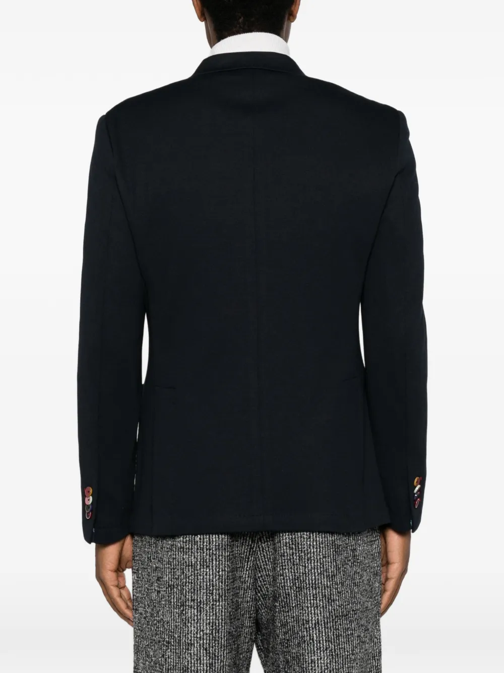 Manuel Ritz Piqué blazer met dubbele rij knopen Blauw