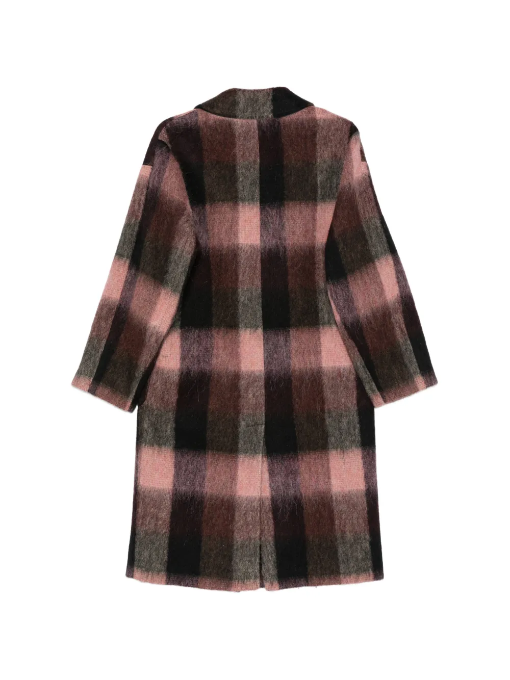 Manuel Ritz check-pattern buttoned coat Roze