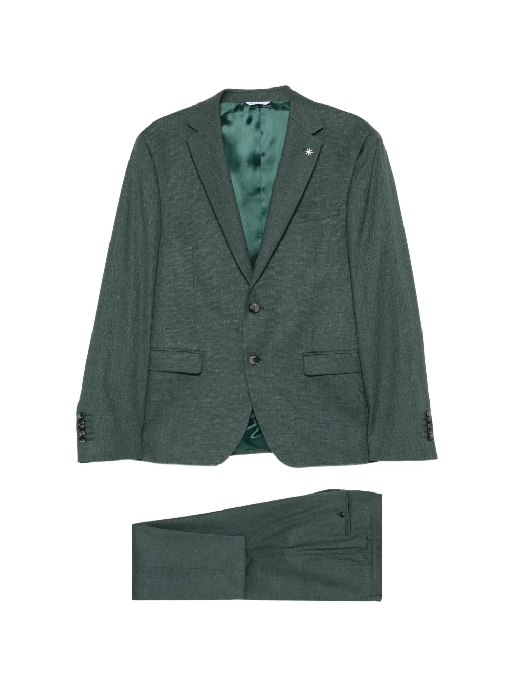 Manuel Ritz slim-fit twill suit | Green | Image 1