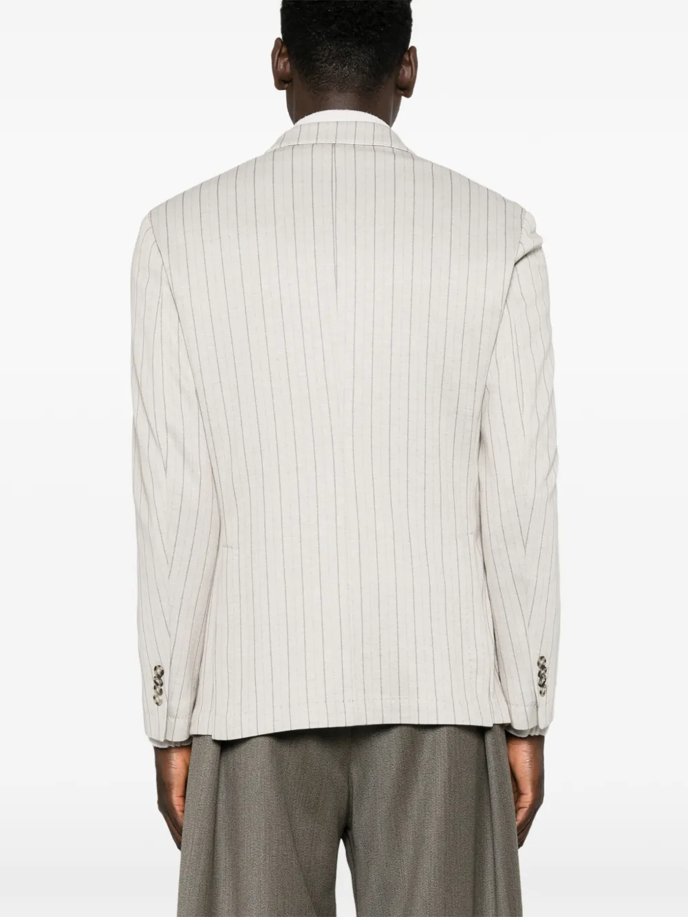 Manuel Ritz Blazer met dubbele rij knopen en regimentsstrepen Beige