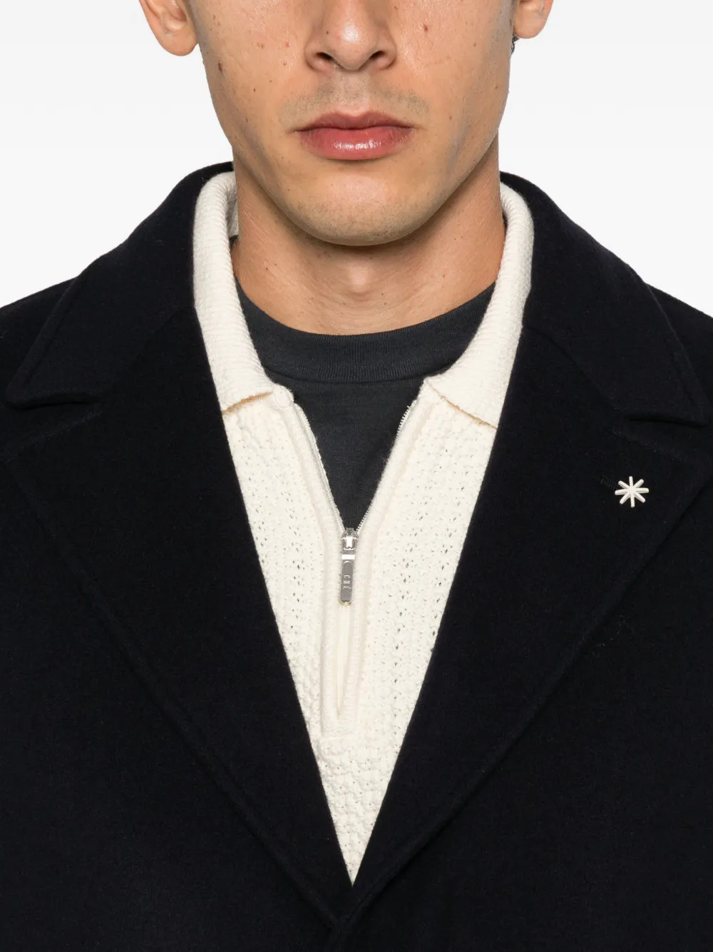 Manuel Ritz single-breasted coat Blauw