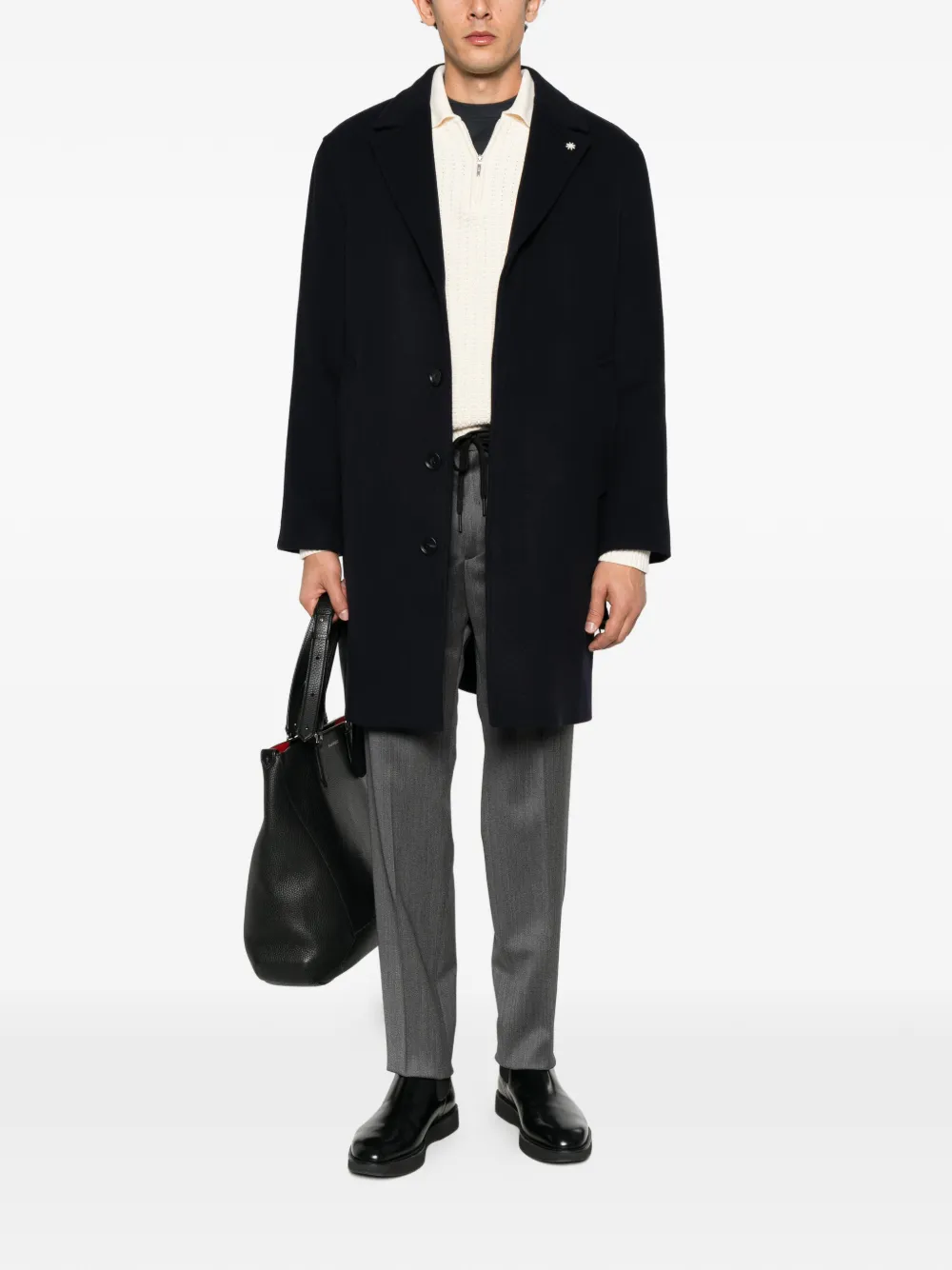 Manuel Ritz single-breasted coat Blauw