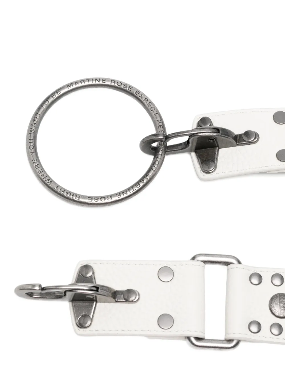 Martine Rose Riem met O-ring en studs Wit