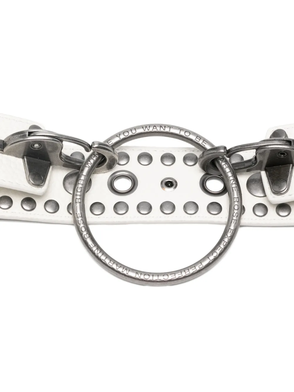 Martine Rose Riem met O-ring en studs Wit
