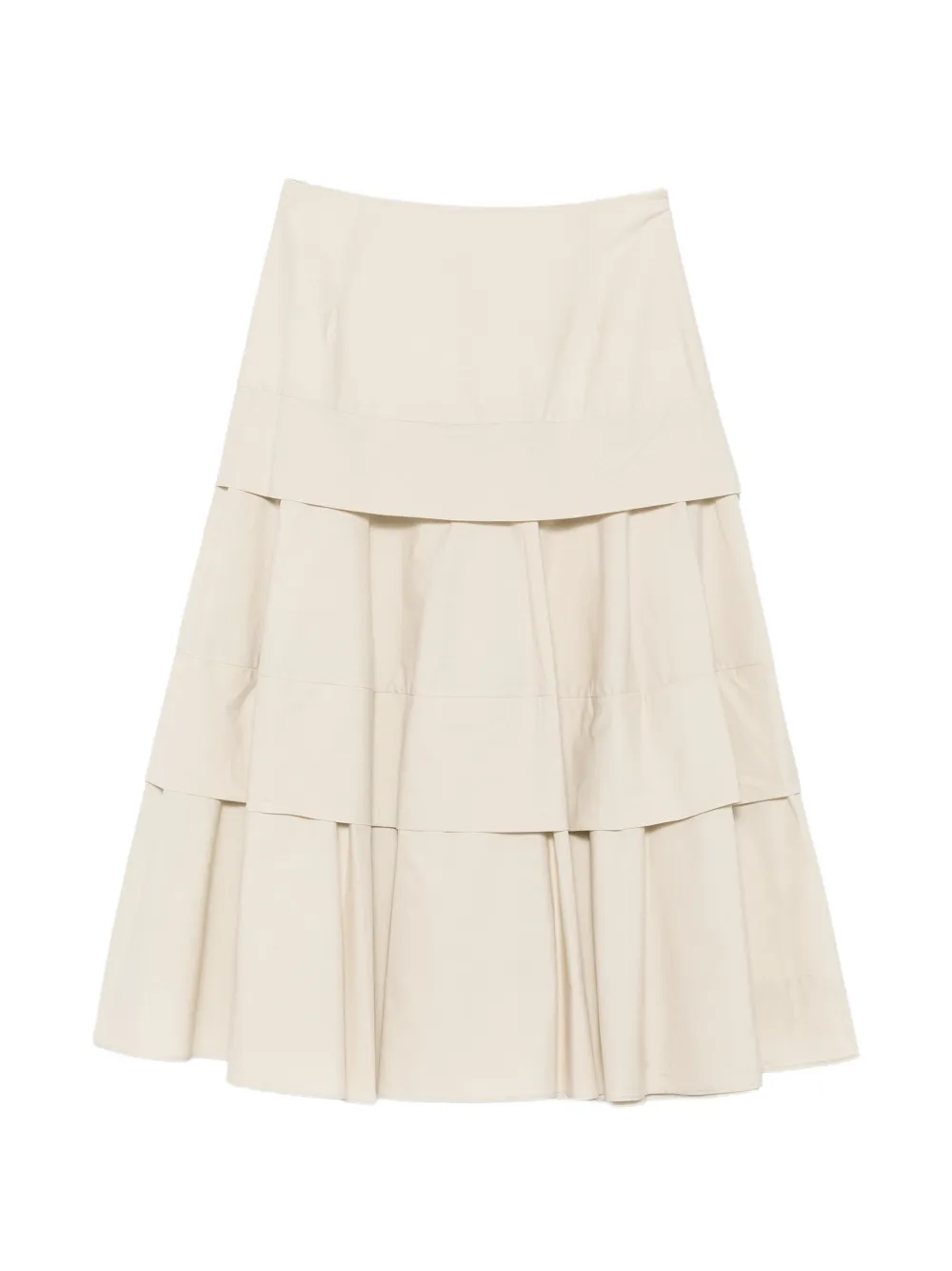 Rochas tiered pleated midi skirt - Toni neutri