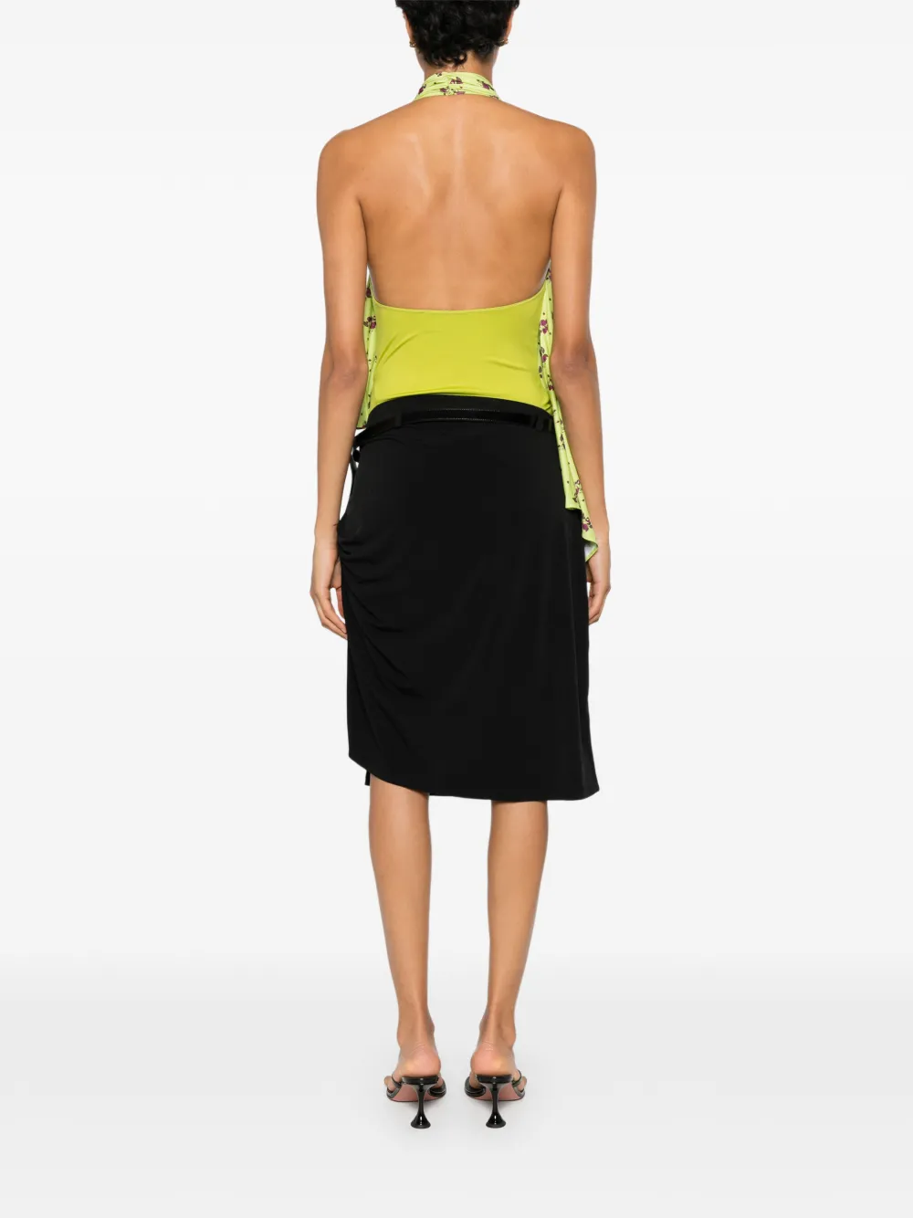 Coperni Gedrapeerde body met bloemen-print Groen