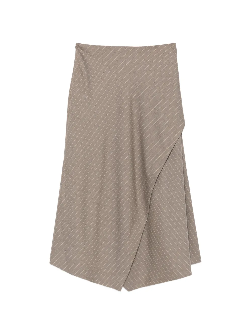 Rochas pinstripe-pattern asymmetric midi skirt - Toni neutri