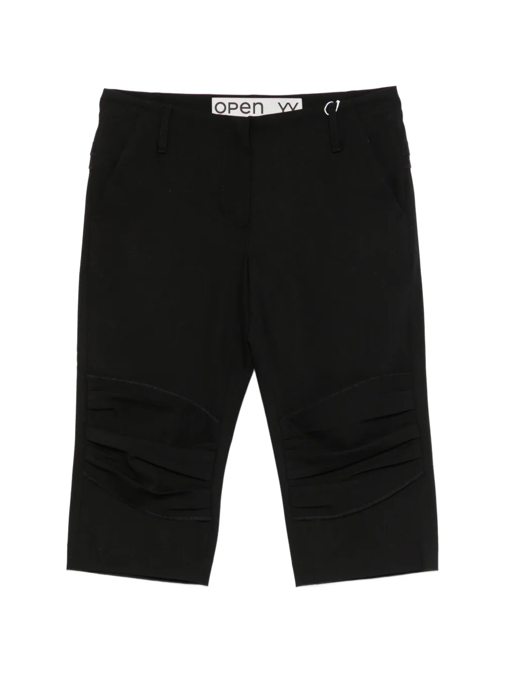 Open YY gathered capri shorts - Nero