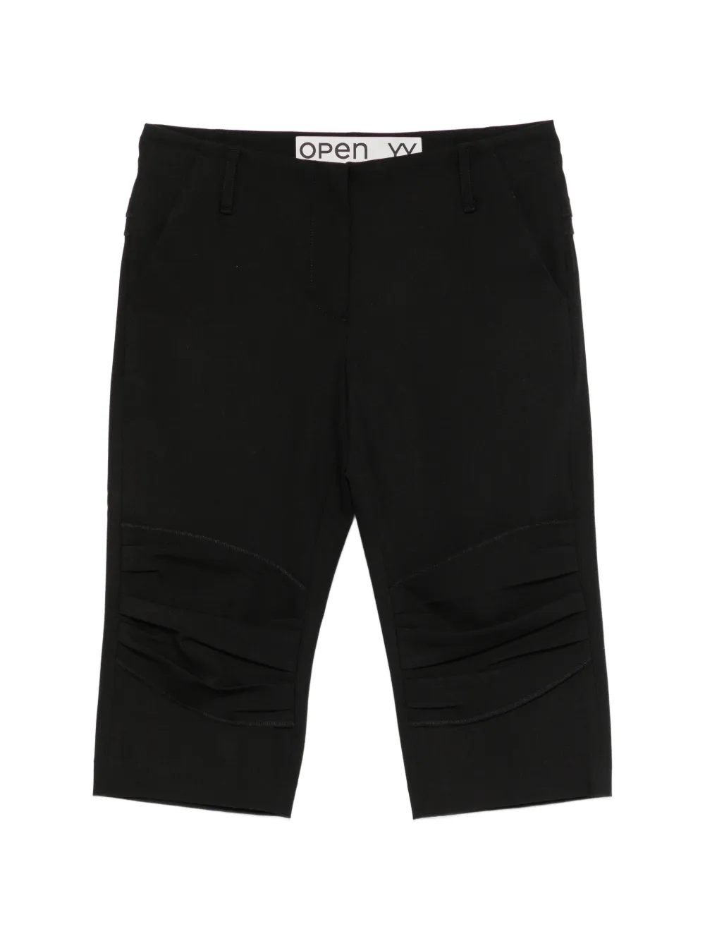 Open YY gathered capri shorts - Nero
