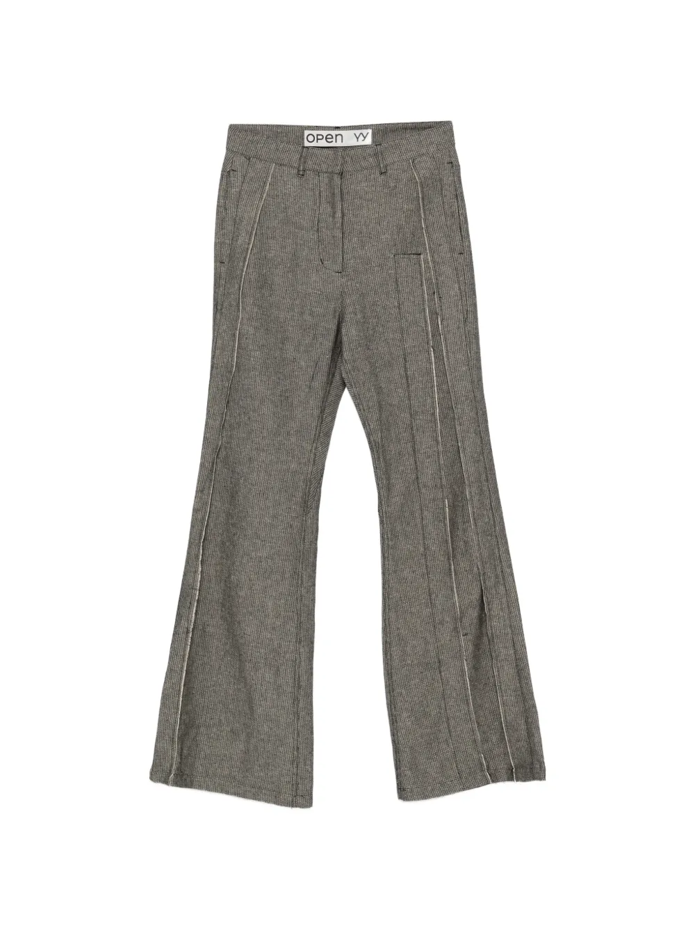 Open YY raw-cut-detail trousers - Marrone