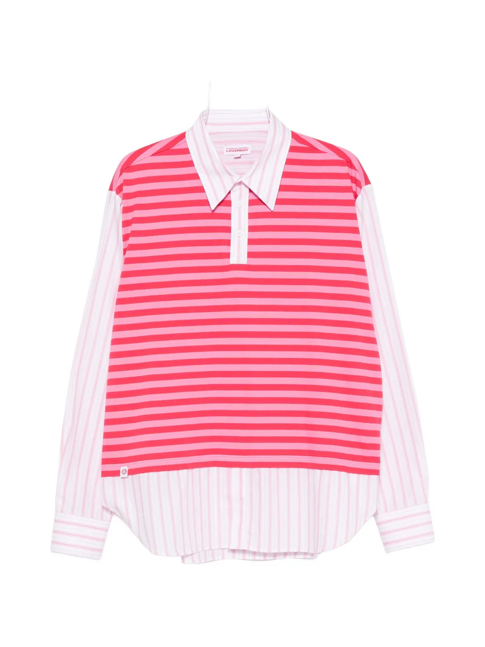 Charles Jeffrey Loverboy Merge striped polo shirt - Rosa