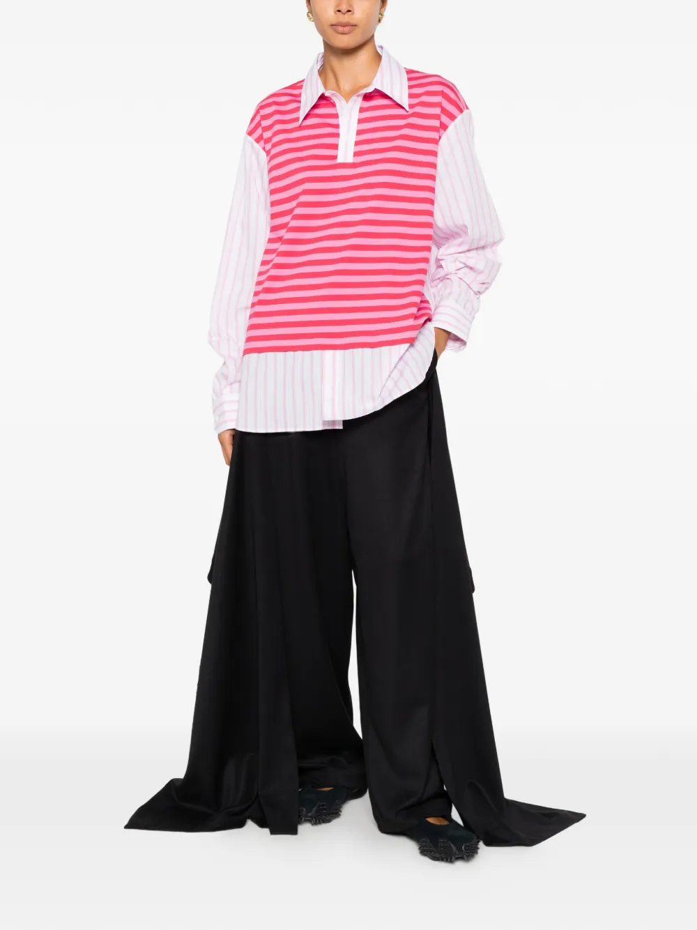 Charles Jeffrey Loverboy Merge gestreept poloshirt Roze