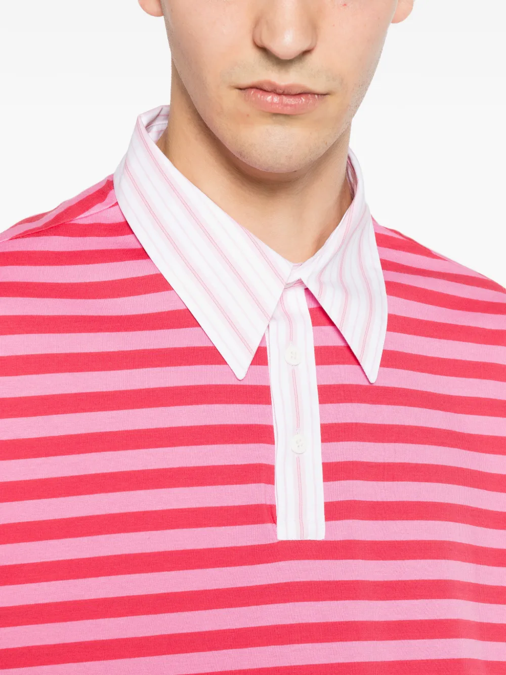 Charles Jeffrey Loverboy Merge gestreept poloshirt Roze