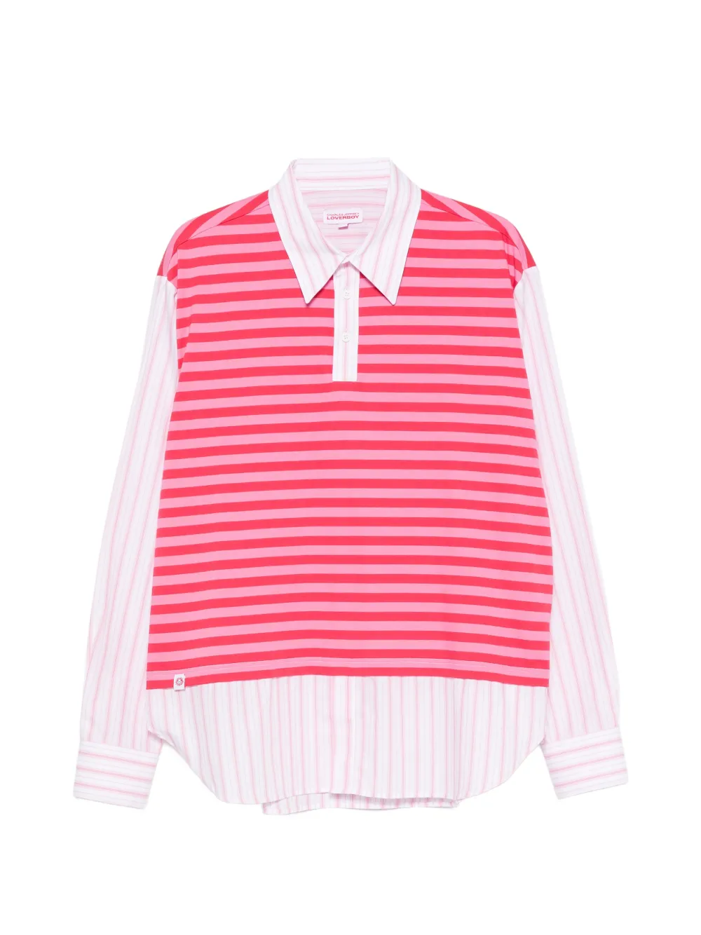 Charles Jeffrey Loverboy Merge striped polo shirt - Rosa