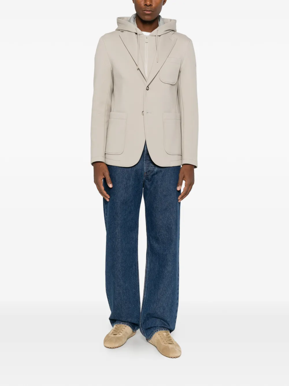 Manuel Ritz Twill-jersey jack met capuchon Beige