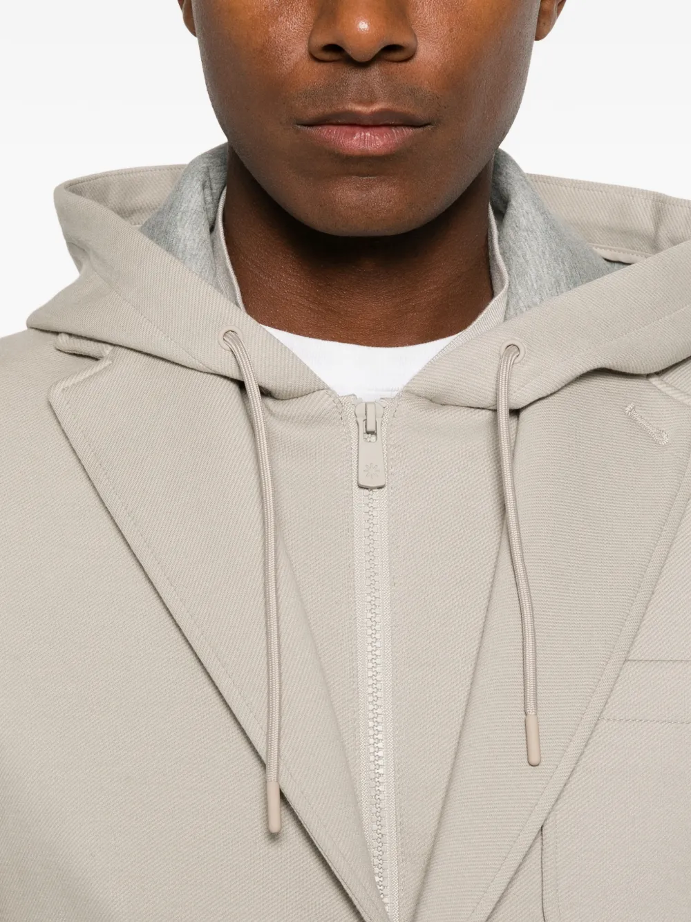 Manuel Ritz Twill-jersey jack met capuchon Beige