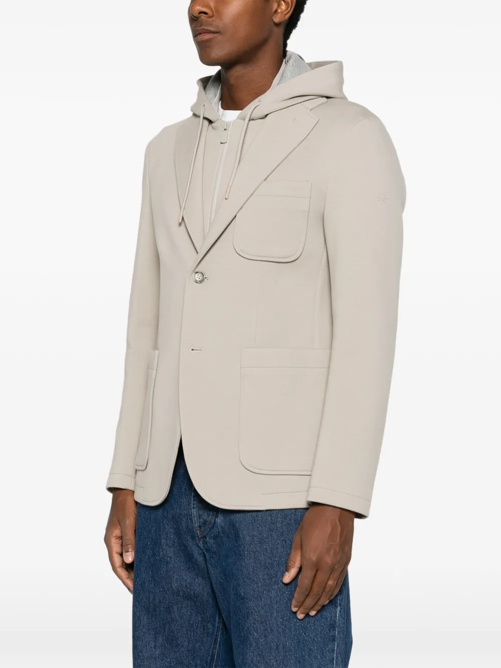 Manuel Ritz Twill-jersey jack met capuchon Beige