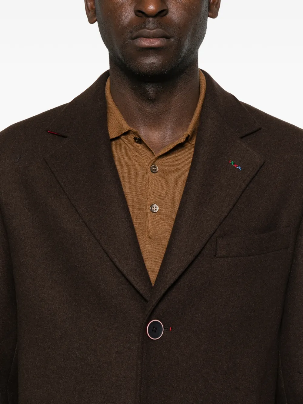Manuel Ritz Slim-fit jas met gekerfde revers Bruin