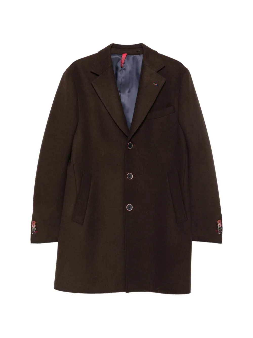 Manuel Ritz slim-fit notched-lapel coat - Marron Manuel Ritz slim-fit notched-lapel coat - Marron