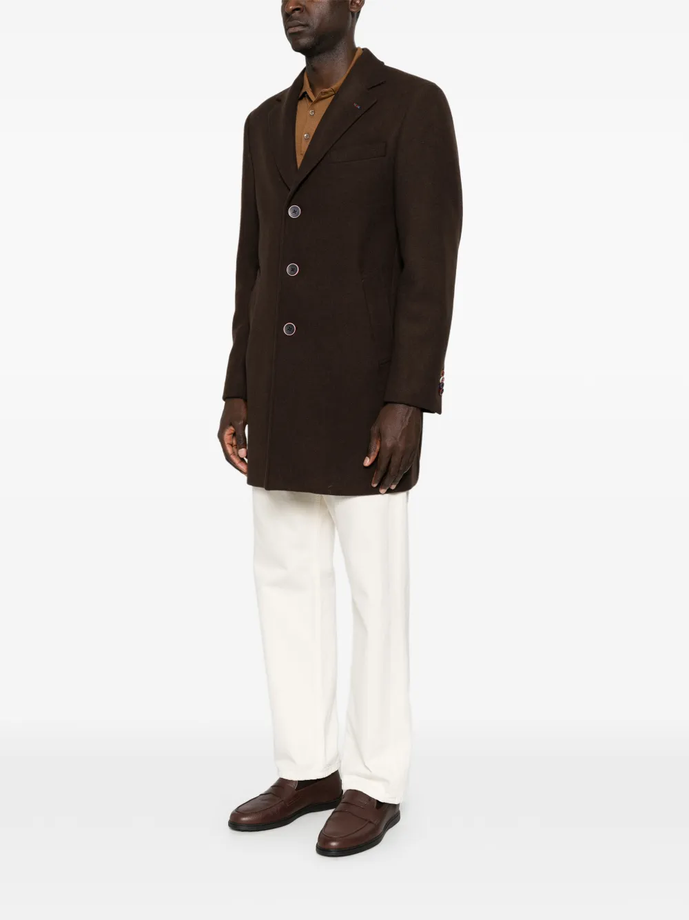 Manuel Ritz Slim-fit jas met gekerfde revers Bruin