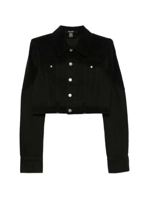 Ksubi corduroy-panelled cropped denim jacket