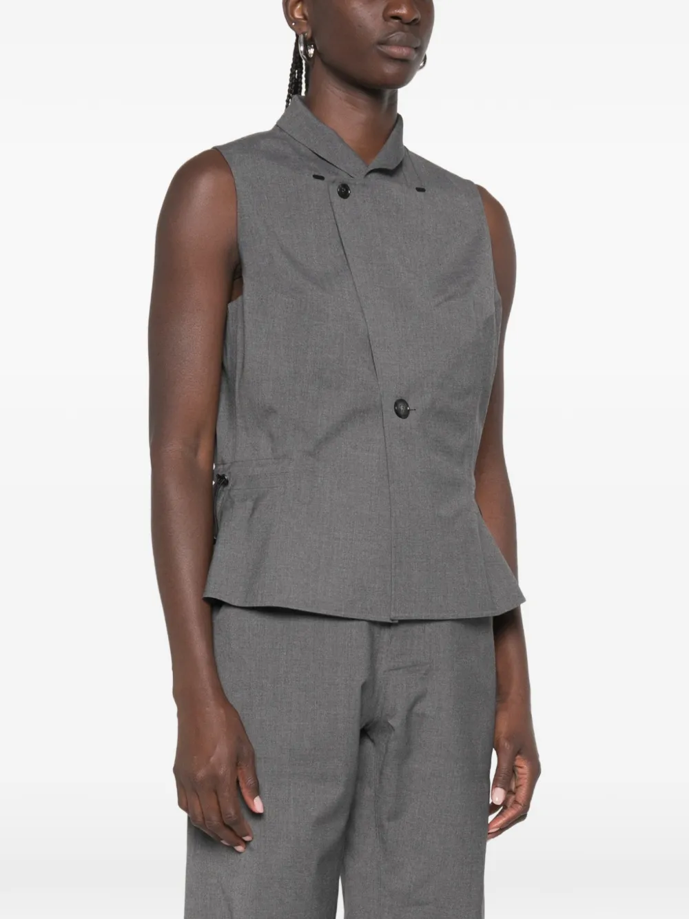 Coperni Gilet met trekkoordtaille en knopen Grijs