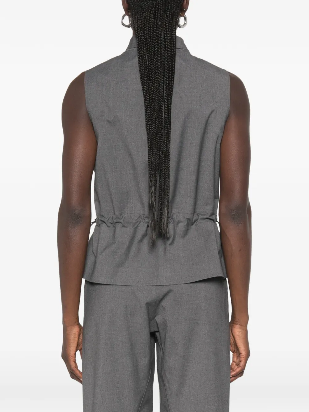 Coperni Gilet met trekkoordtaille en knopen Grijs