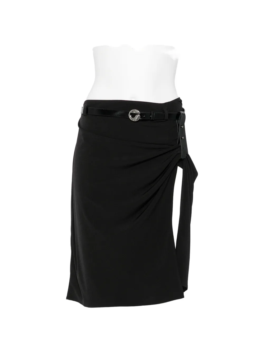 Coperni belted ruched midi skirt - Nero