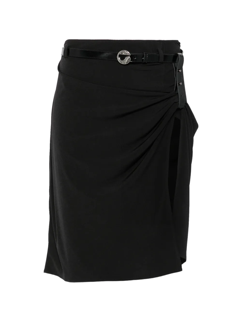 Coperni belted ruched midi skirt - Nero