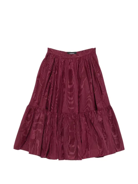 Rochas moiré-effect tiered midi skirt