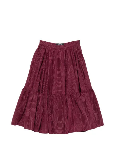 Rochas moiré-effect tiered midi skirt