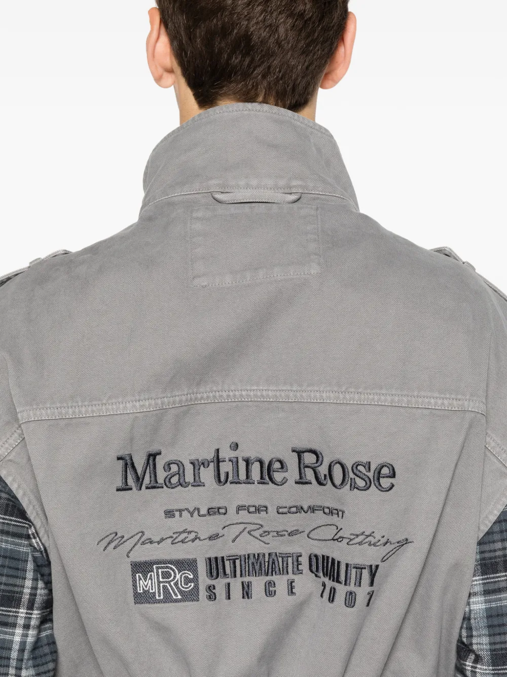 Martine Rose Gilet met geborduurd logo en trekkoord Grijs