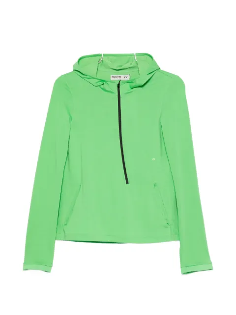 Open YY half-zip jersey hoodie