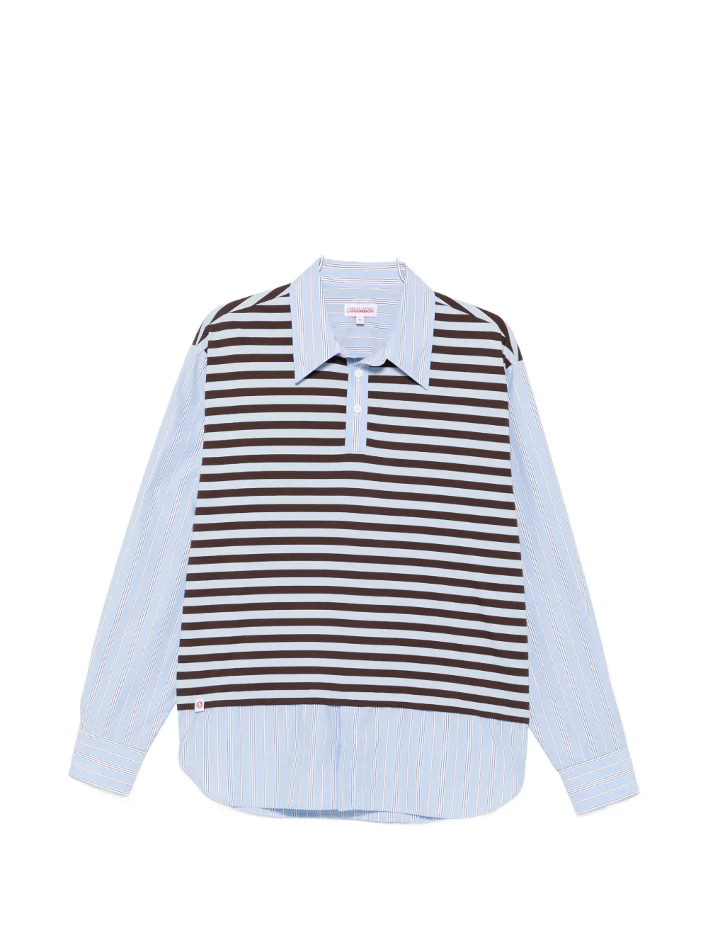 Charles Jeffrey Loverboy Merge striped cotton polo shirt - Blu