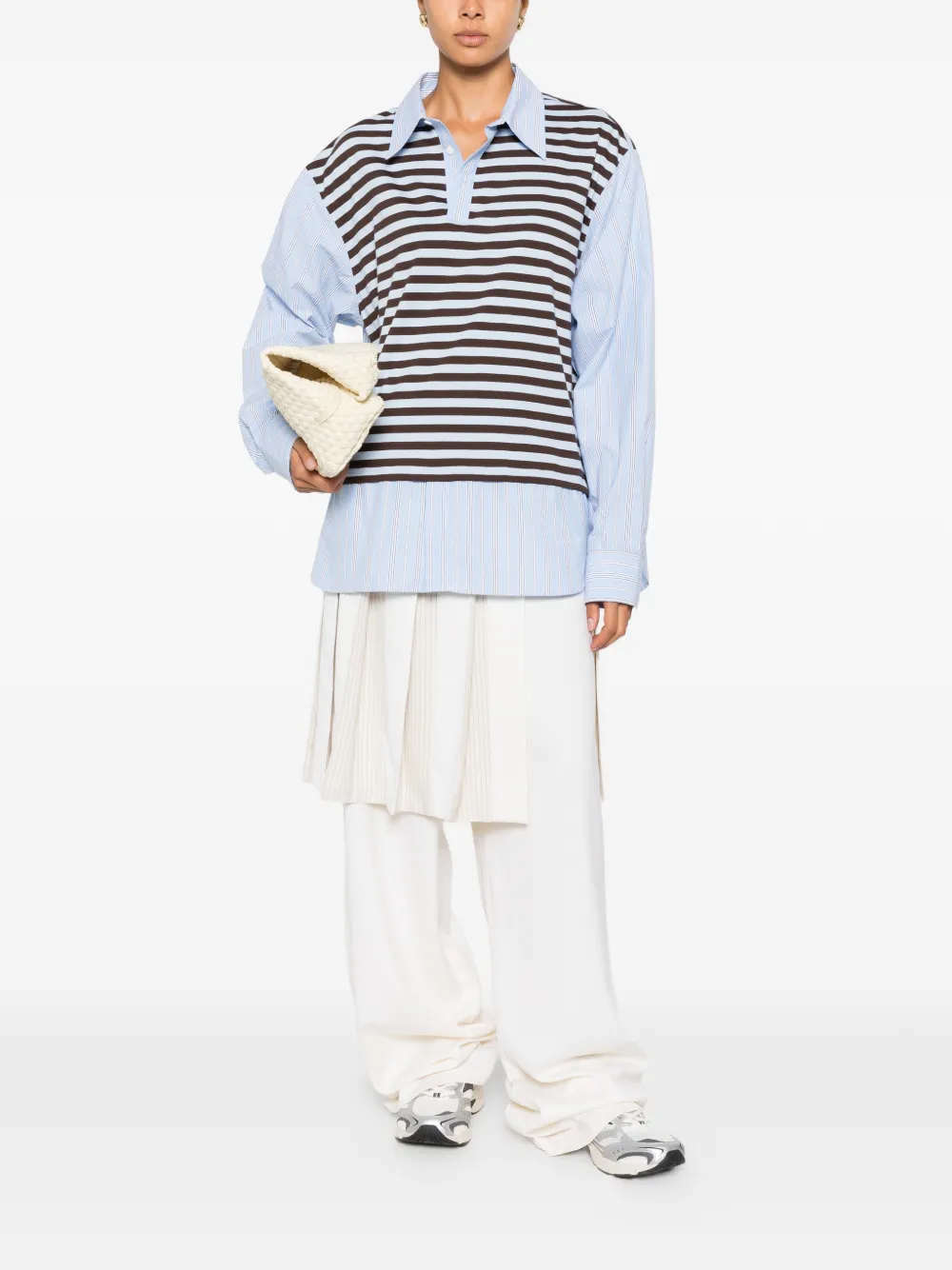 Charles Jeffrey Loverboy Merge gestreept katoenen poloshirt Blauw