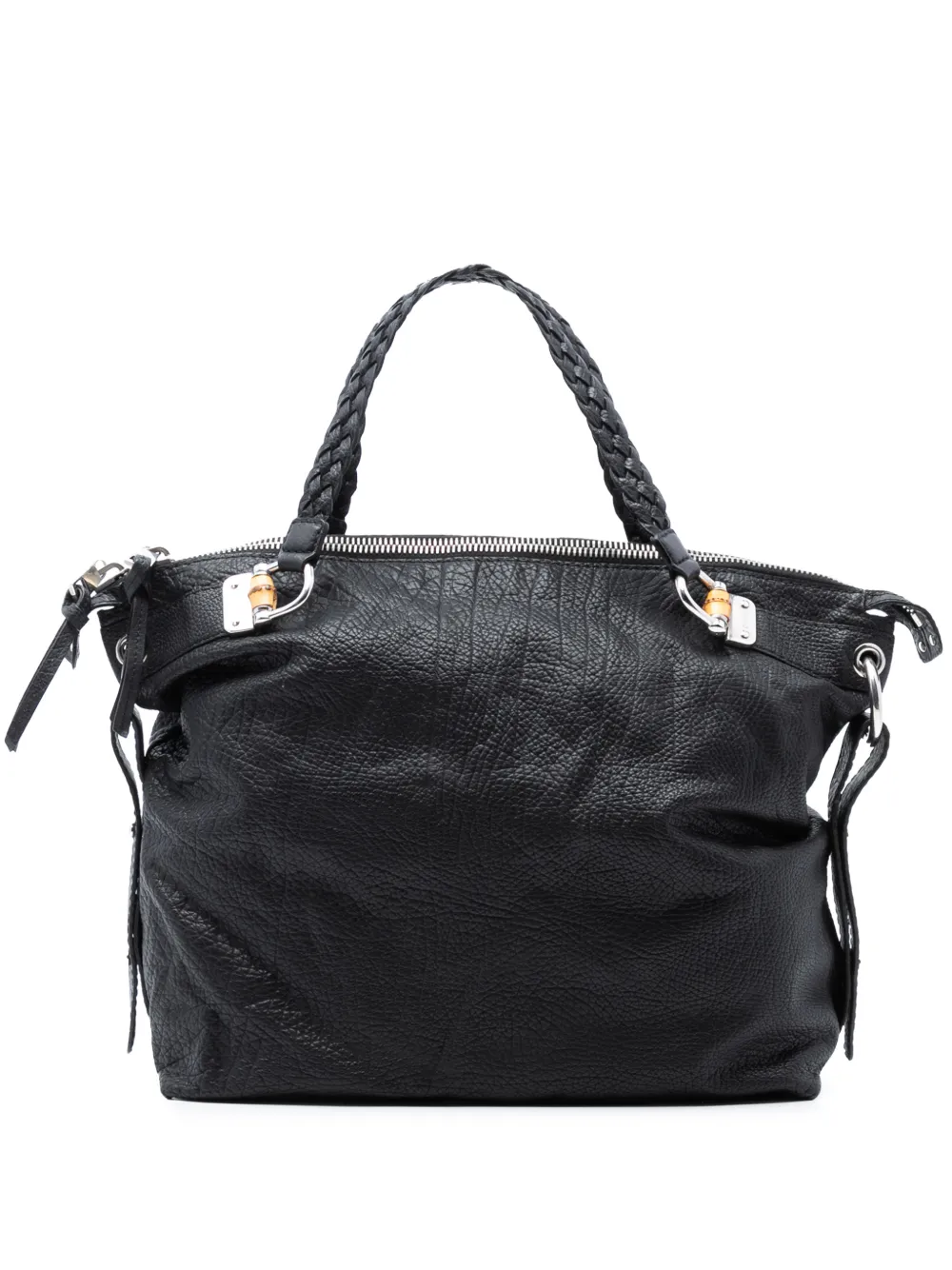 Gucci Pre-Owned 2016-2025 Large Leather Bamboo Bar tote bag - Nero