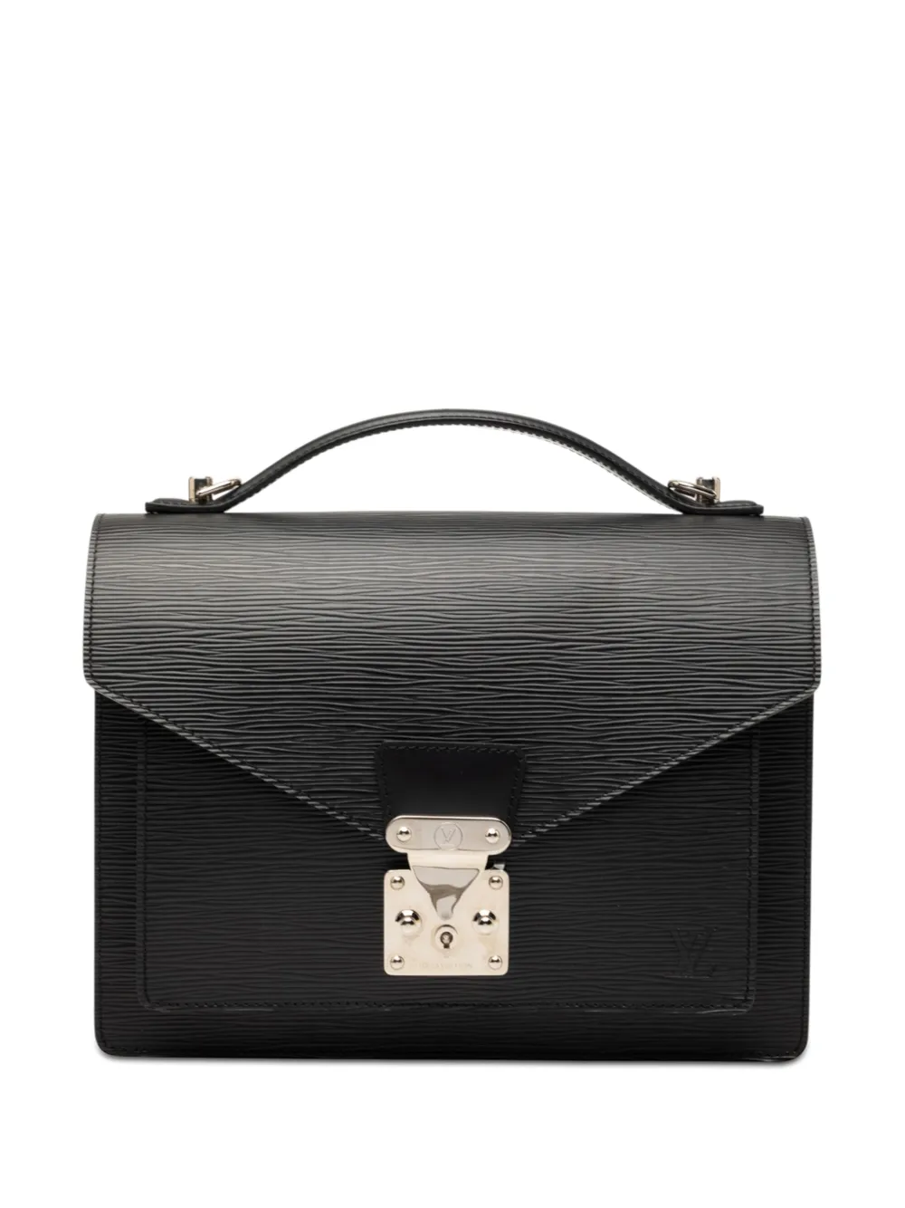 Pre-owned Louis Vuitton 2006 Epi Monceau 28 Satchel In Black