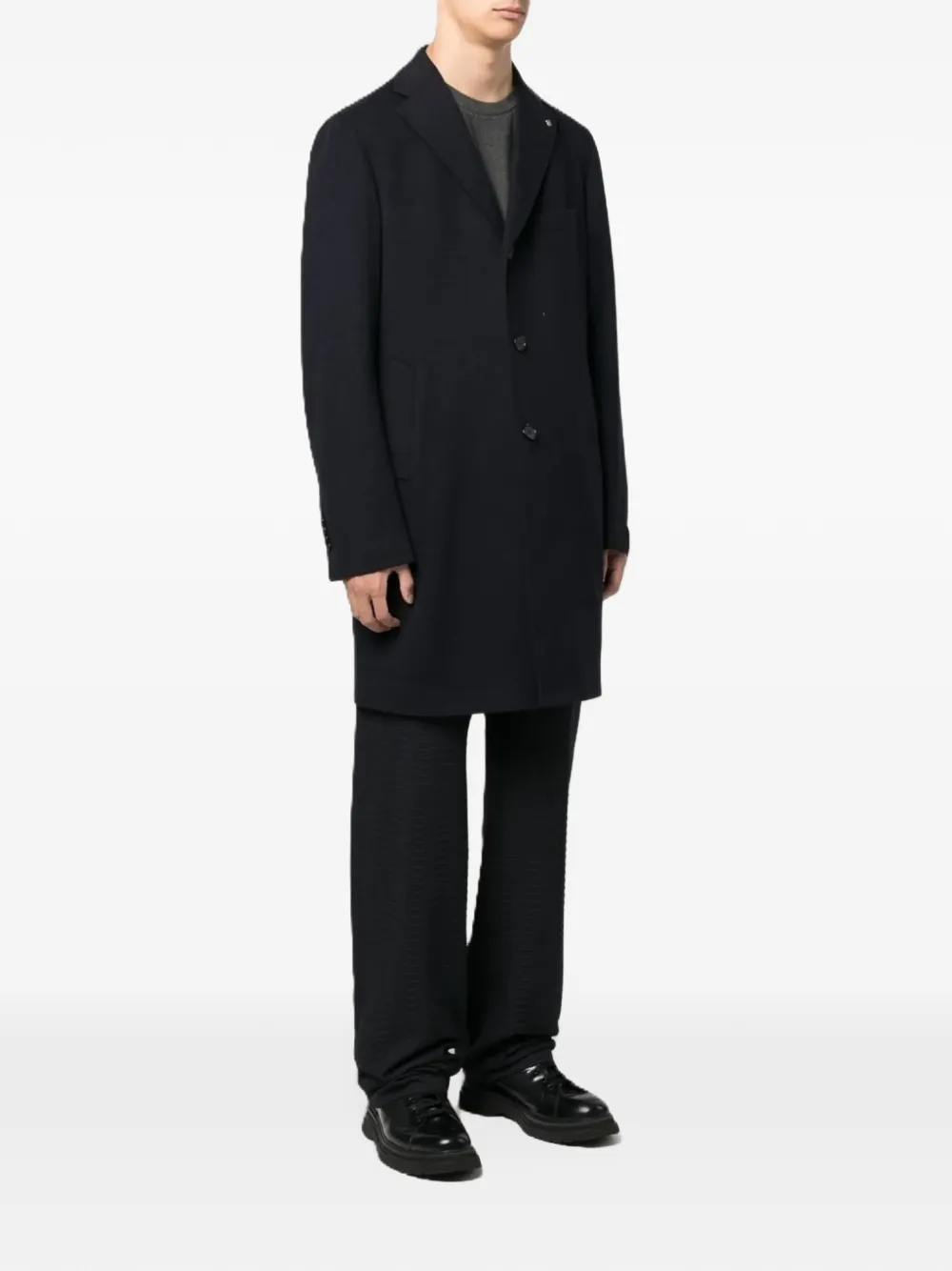 Tagliatore single-breasted notched-lapel coat Blauw