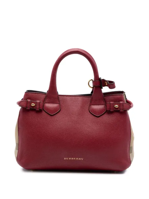 Burberry Pre-Owned 2000-2017 Small Grainy Calfskin and House Check Banner satchel