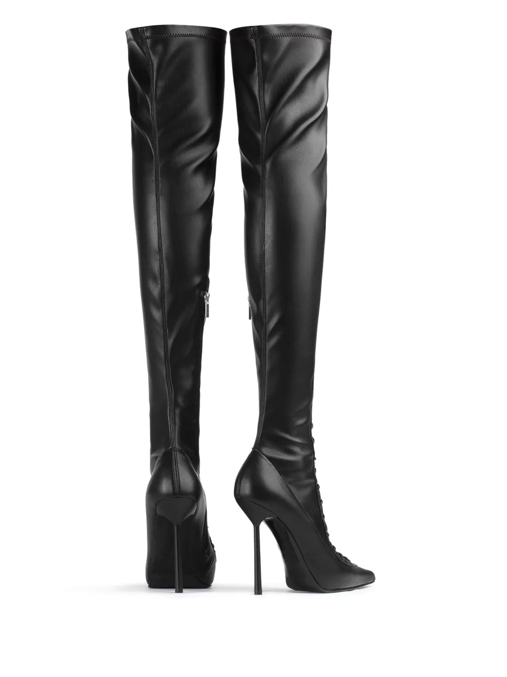 Le Silla COLETTE THIGH-HIGH BOOT 120 mm Leather Effect Vegan Material Zwart