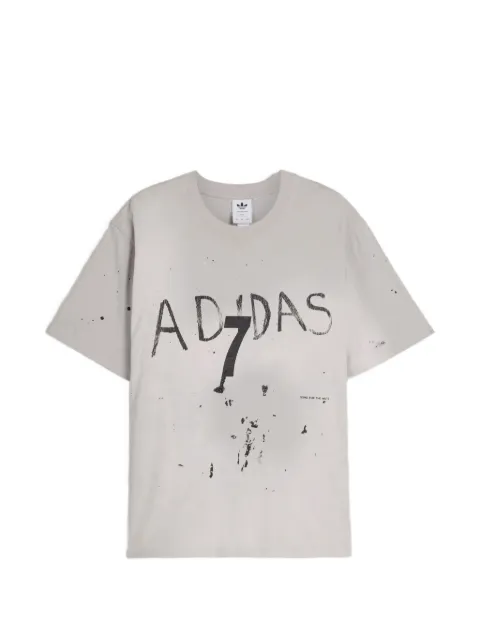 adidas x Song for the Mute 007 logo-print paint-splatter T-shirt