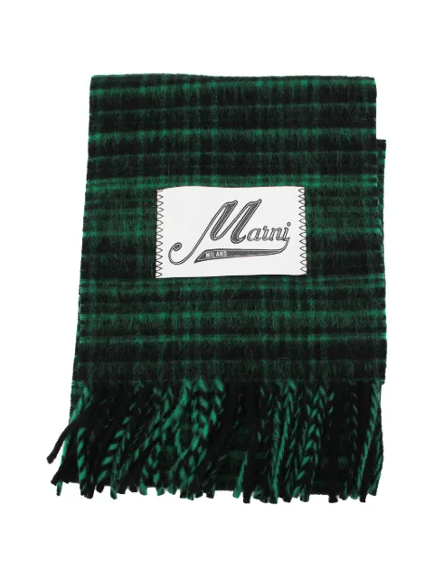 Marni check-pattern fringed scarf