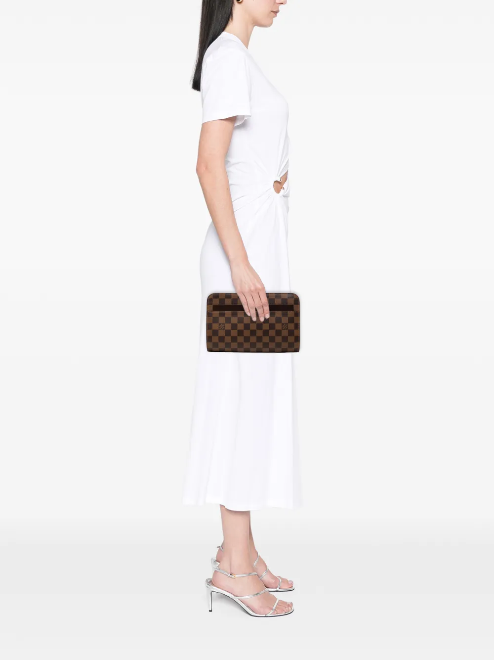 Louis Vuitton Pre-owned 2010 Damier Ebene Saint Louis Pochette Clutch Bag in Brown, view 2