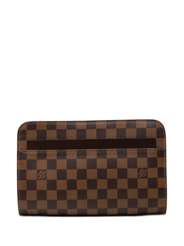 Louis Vuitton Pre-owned 2010 Damier Ebene Saint Louis Pochette Clutch Bag in Brown